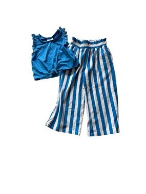 Tommy Bahama Blue and White Striped Kids Matching Set